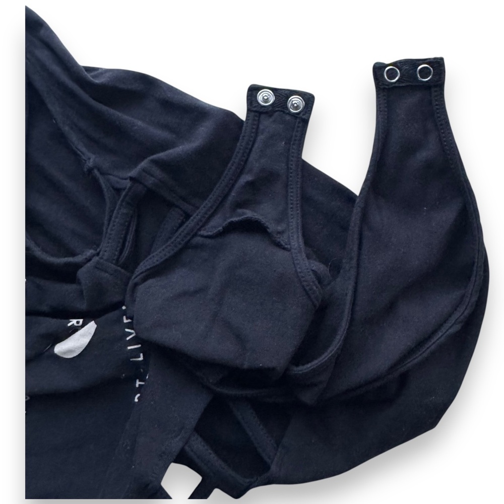 FOREVER 21 Black “Beauty Is A Short-Lived Tyranny” Strappy Side Bodysuit Size S - Picture 7 of 9
